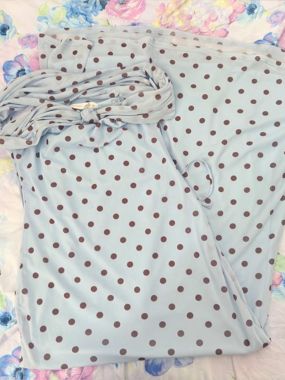 Altar’d State Blue Polka Dot Maxi Dress